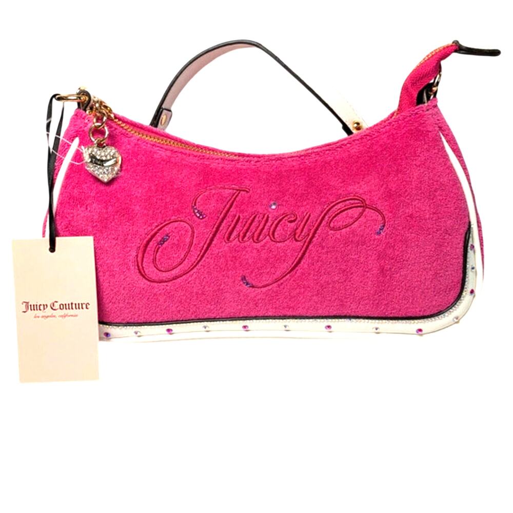 NWT Juicy Couture Raising Star Pink Flash Shoulder Bag Terry Cloth Y2K Purse